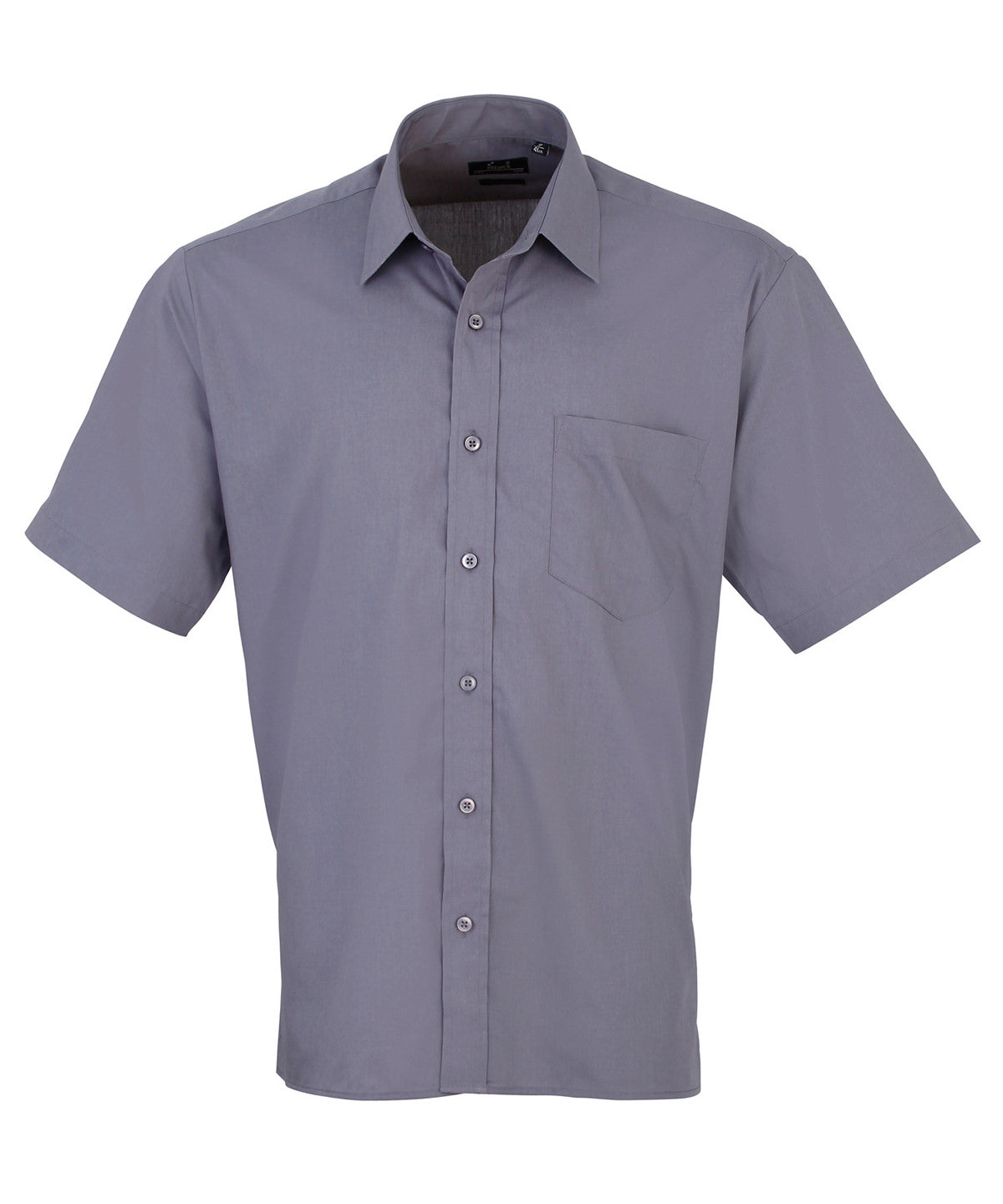 Men's Poplin Short Sleeve Work Shirt - Steel